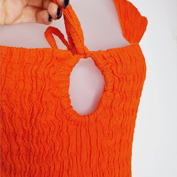 Free People Vibrant Orange Midi Dress - Picture 7 of 14